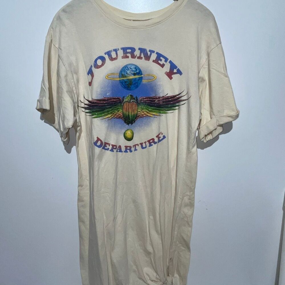 Journey Women's Departure Tour Cotton Short Cuffed Sleeve‎ T-Shirt Dress Medium